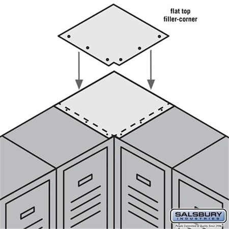 Salsbury Industries Salsbury 77835GY Flat Top Filler Corner - For 15 Inch Deep Metal Locker - Gray 77835GY